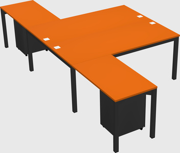 Shared l-shaped desk