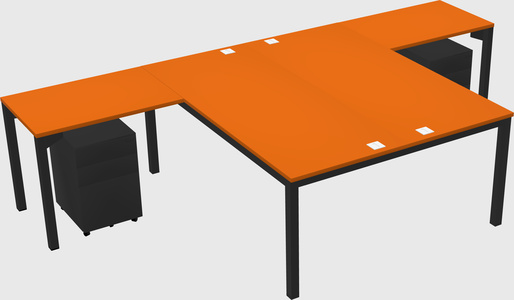 Shared l-shaped desk
