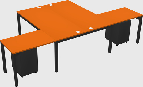 Shared l-shaped desk