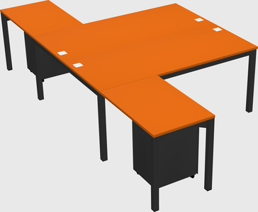 Shared l-shaped desk