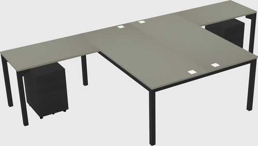 Shared l-shaped desk