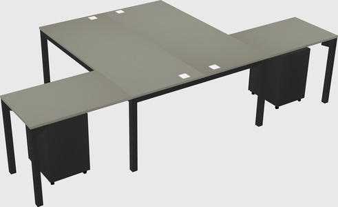 Shared l-shaped desk