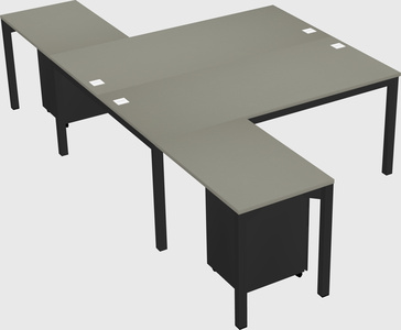 Shared l-shaped desk