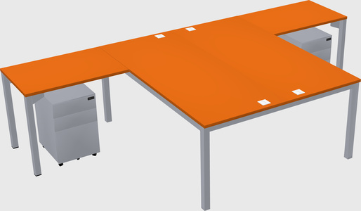 Shared l-shaped desk
