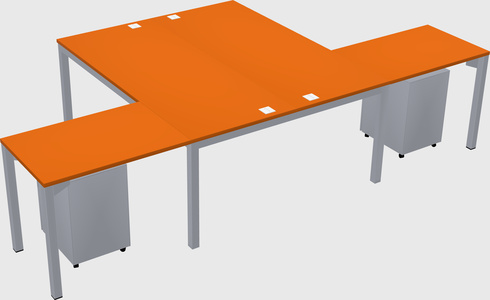 Shared l-shaped desk