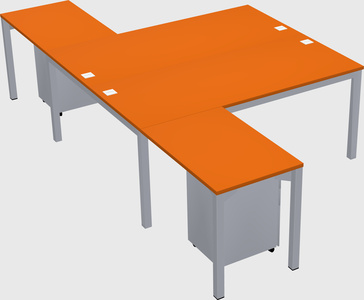 Shared l-shaped desk