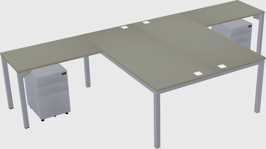Shared l-shaped desk