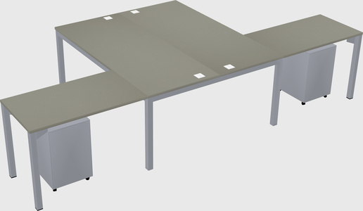 Shared l-shaped desk