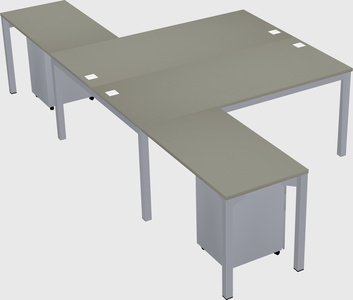 Shared l-shaped desk