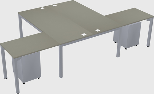 Shared l-shaped desk