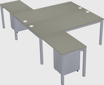 Shared l-shaped desk