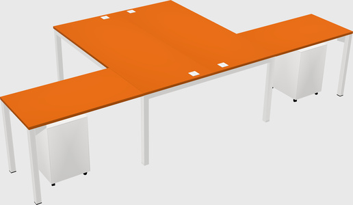 Shared l-shaped desk