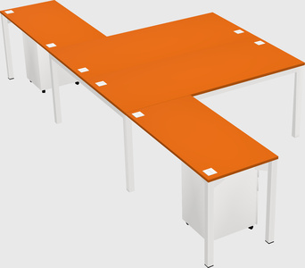 Shared l-shaped desk