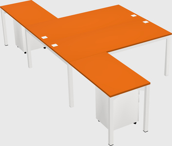Shared l-shaped desk