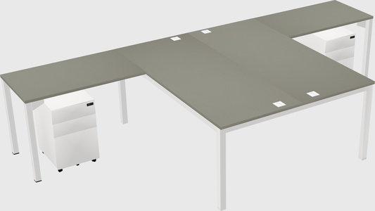 Shared l-shaped desk
