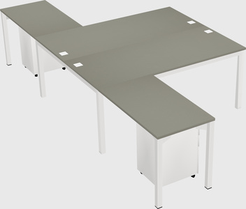 Shared l-shaped desk