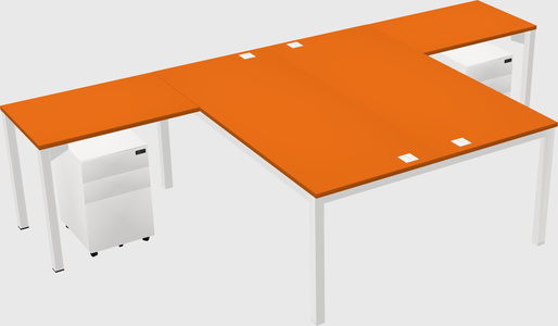 Shared l-shaped desk
