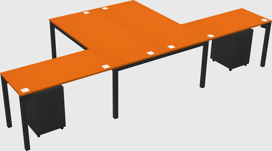 Shared l-shaped desk