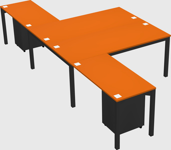 Shared l-shaped desk