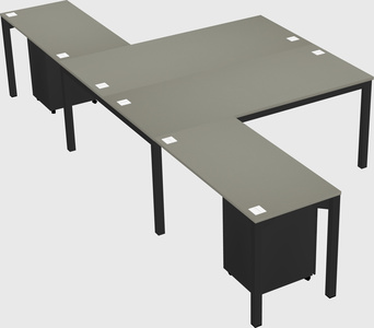 Shared l-shaped desk