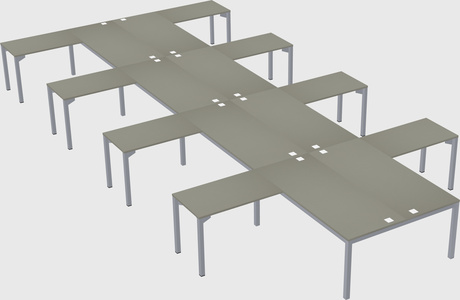 Shared l-shaped desk
