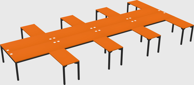 Shared l-shaped desk