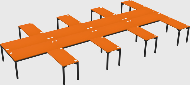 Shared l-shaped desk