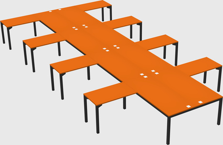 Shared l-shaped desk