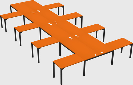 Shared l-shaped desk