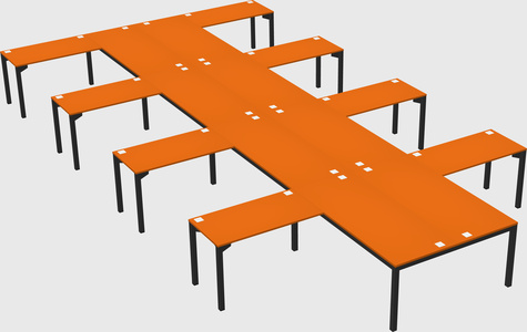 Shared l-shaped desk