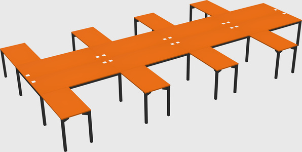 Shared l-shaped desk