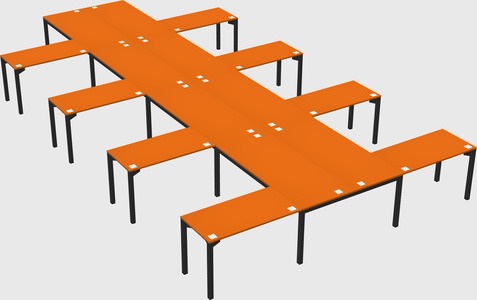 Shared l-shaped desk