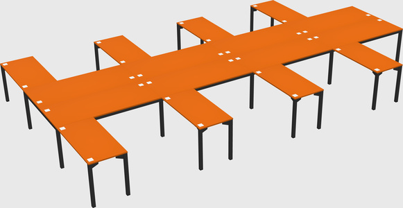 Shared l-shaped desk
