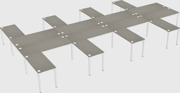 Shared l-shaped desk