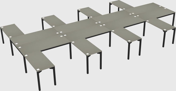 Shared l-shaped desk