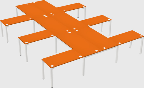 Shared l-shaped desk