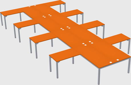 Shared l-shaped desk