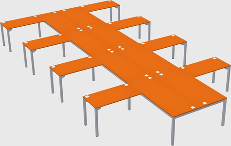 Shared l-shaped desk