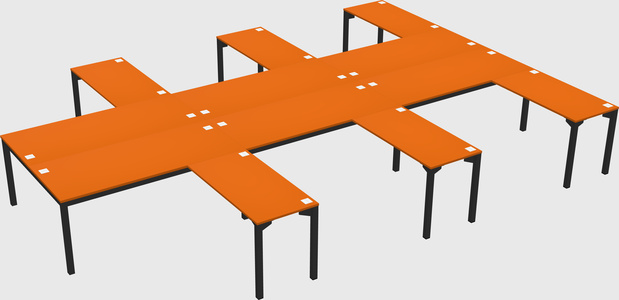Shared l-shaped desk
