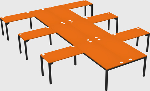Shared l-shaped desk