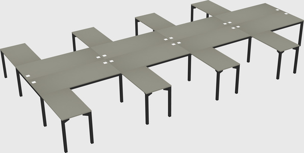 Shared l-shaped desk