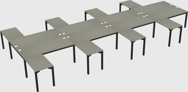 Shared l-shaped desk