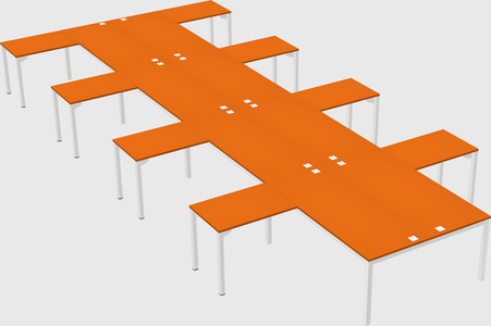 Shared l-shaped desk