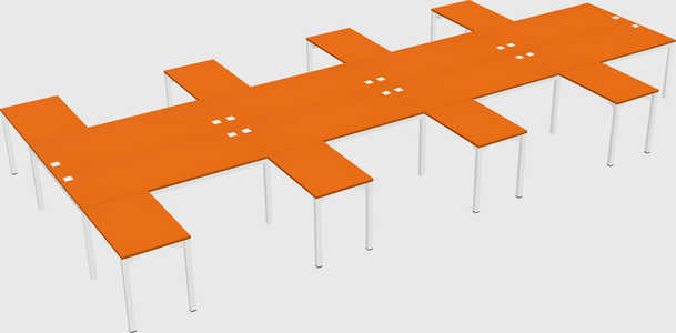 Shared l-shaped desk