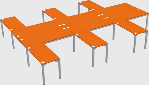 Shared l-shaped desk