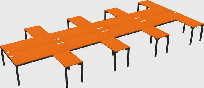 Shared l-shaped desk
