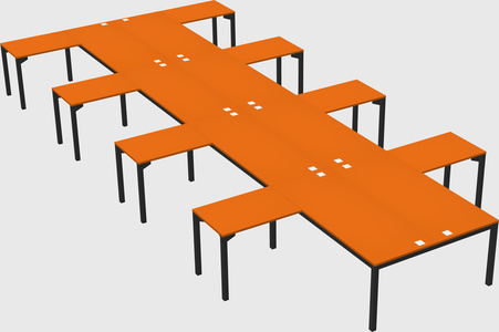 Shared l-shaped desk