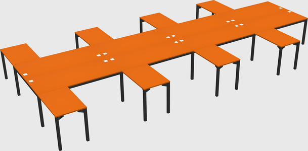 Shared l-shaped desk