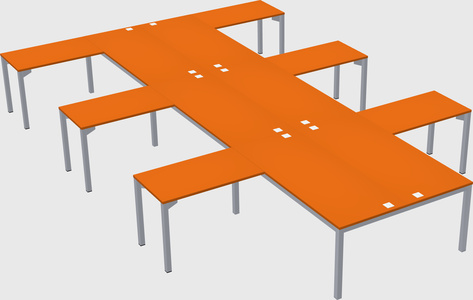 Shared l-shaped desk