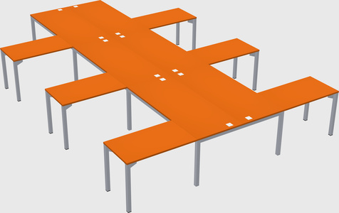 Shared l-shaped desk